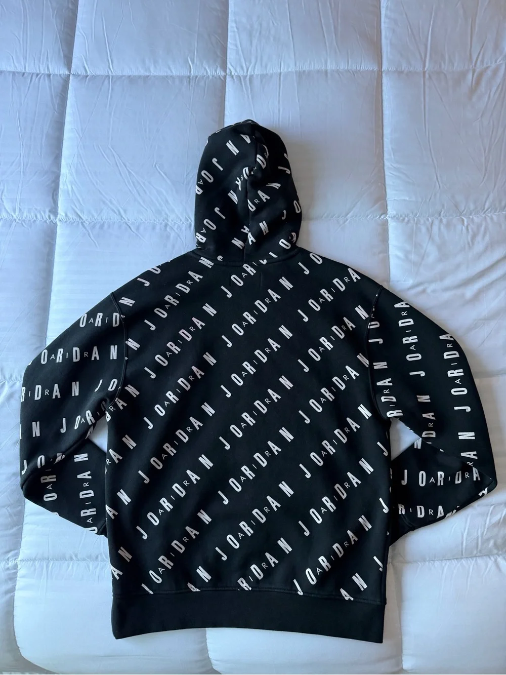 Jordan Black Allover Logo Pullover Hoodie